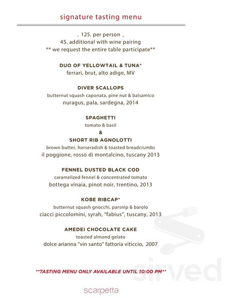 scarpetta vegas menu